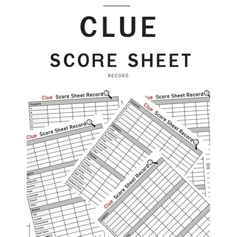 clue score sheet record     tracking  favorite