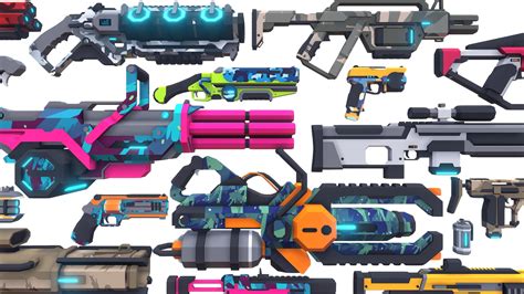 model cb sci fi gun pack complete vr ar  poly cgtrader