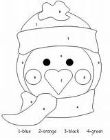 Penguin Color Number Pages Coloring Printable Easy Winter Theme Preschool Makinglearningfun Kids Activities Math Fun Templates Head Them Template Children sketch template