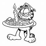 Garfield Coloring Pizza Pages Printable Cat Q4 Coloringpages sketch template