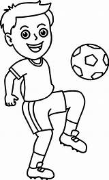 Coloring Soccer Boy Player Pages Football Playing Sports Ball Kids Colouring Printable Color Boys Knee Sheets Wecoloringpage Drawing Choose Board sketch template