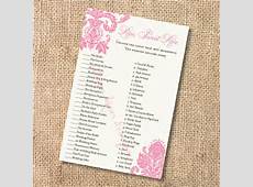Printable Bridal Shower Game Pink & Brown by AllisonKizerDesigns