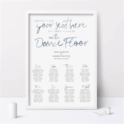 Simple Wedding Seating Chart Unconventional Seating Charts From Etsy