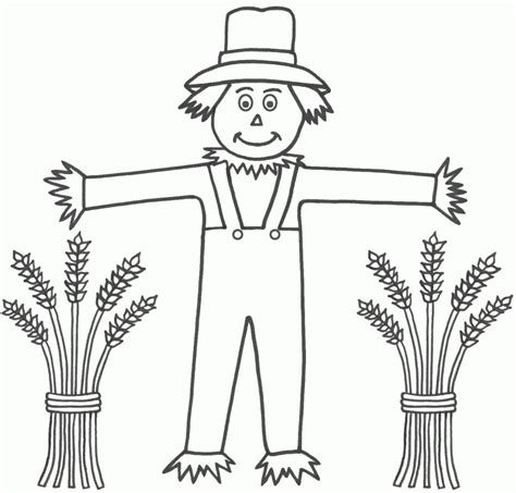 printable scarecrow coloring pages  kids clip art