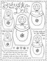 Doll Nesting Coloring Printable Russian Pages Dolls Matryoshka Crafts Kids Paper Russia Babushka Make Template Craft Felt Russe Christmas January sketch template