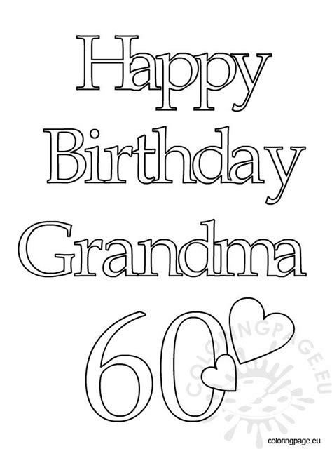 happy birthday grandma  coloring page