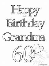 Birthday Grandma Happy 60 60th Coloring Coloringpage Eu sketch template