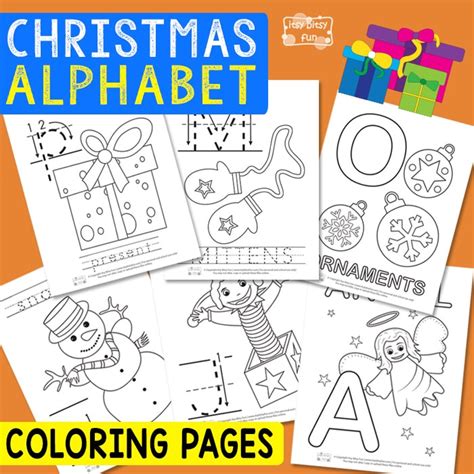 christmas alphabet coloring pages itsy bitsy fun