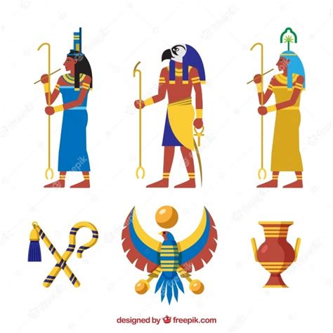 Free Vector Collection Of Egypt Gods And Symbols