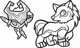 Coloring Wolf Link Pages Midna Colouring Getdrawings Choose Board sketch template