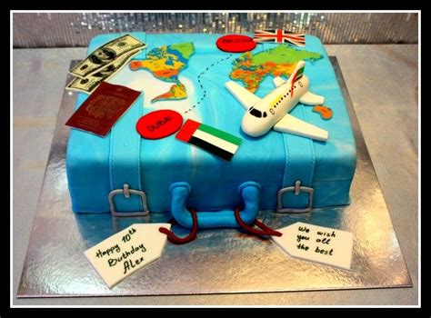 World Map Suitcase Cake Suitcase Cake Travel Cake Map Cake