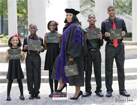 mom   poses  children  graduation photo