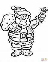 Santa Coloring Claus Pages Ringing Bell Taco Printable Clipart Color Funny Viewed Christmas Drawing Colorings Paper Members Also These Who sketch template