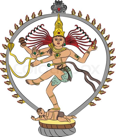 Indian Goddess Kali Dancing Isolated On White Background