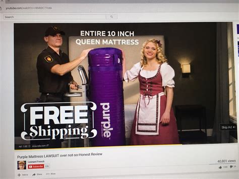 Purple Mattress Advertising On The Video About The Lawsuit