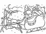 Santa Sleigh Coloring Pages Reindeer Claus Drawing His Sled Printable Getcolorings Paintingvalley Color Colorin Print Getdrawings Popular sketch template