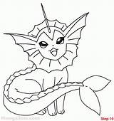 Vaporeon Pokemon Coloring Pages Drawing Evolution Eevee Printable Draw Color Print Clipart Drawings Evolutions Book Getdrawings Getcolorings Kids Powerful Manga sketch template