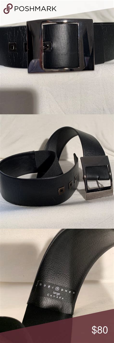 suzi roher black stretch leather hipster belt stretch leather