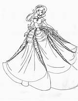 Coloring Pages Dress Dresses Wedding Gown Ball Fancy Girls Barbie Victorian Printable Prom Gowns Adult Colouring Color 535c Night Princess sketch template