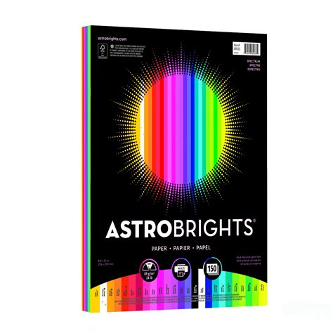 astrobrights color paper     lb gsmspectrum  color assortment  sheets