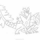 Sceptile Psyduck Lycanroc Dusk Xcolorings Lineart sketch template