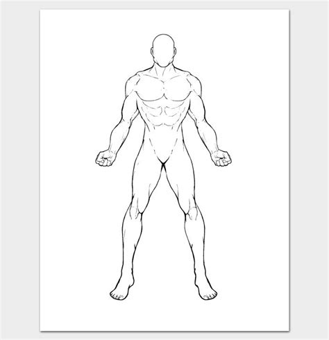 printable human body outline template  printable templates