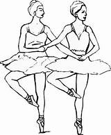 Pages Coloring Dancers Ballet sketch template