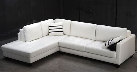 contemporary white  shaped leather sectional sofa modern