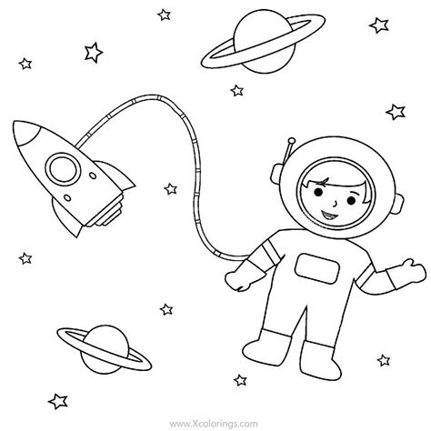 astronaut coloring pages easy  toddlers xcoloringscom