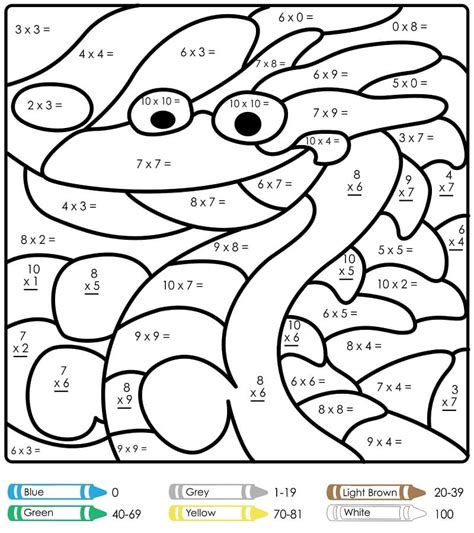 cowgirl multiplication color  number coloring page  printable