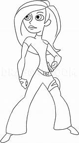 Kim Possible Coloring Pages Draw Kardashian Step Drawing Dragoart Getcolorings Printable sketch template