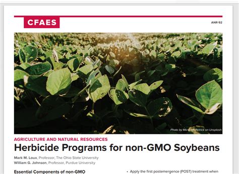 Herbicide Programs For Non Gmo Soybeans Ohio Field Leader
