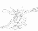 Greninja Coloring Pages Ash Printable Pokemon Ninja Ketchum sketch template