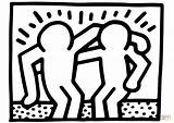 Haring Keith Buddies Coloring Pages Pop Printable Supercoloring Figures Dancing Drawing Prints sketch template