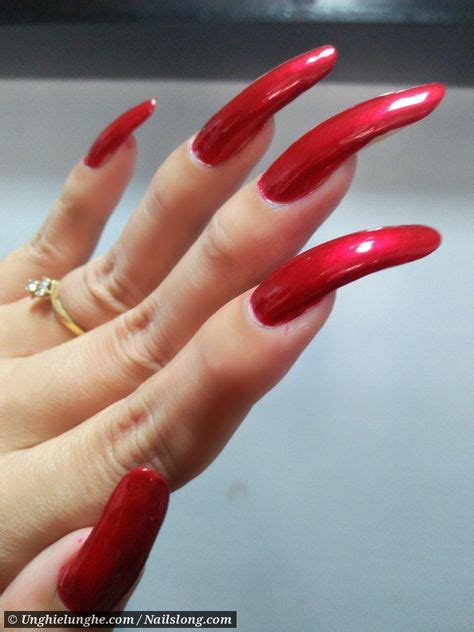 cathalia4u long red nails curved nails red nails