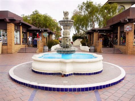 water fountain seaport village san diego editorial photography