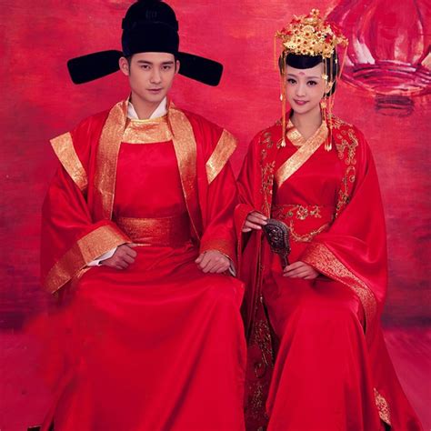 Red Traditional Chinese Wedding Hanfu Tang Dynasty Wedding Costume For
