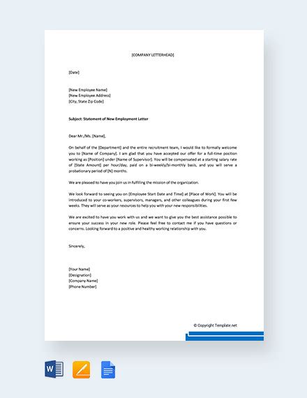 contoh letter  statement template imagesee