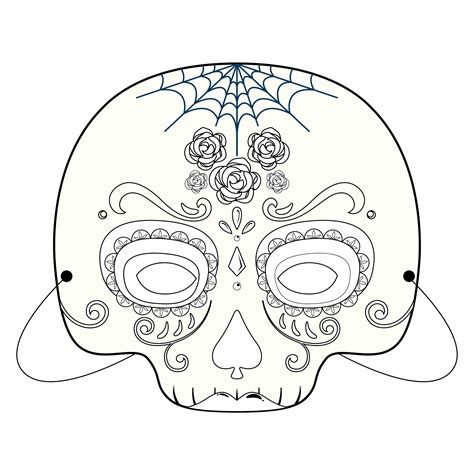 face coloring printable halloween masks     printablee