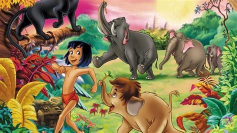 forests animals drawings  jungle book mowgli wallpaper