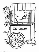Ice Cream Coloring Pages Man Truck Printable Food Print Kids Template sketch template