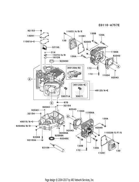 kawasaki frv ds  stroke engine frv parts diagram  cylindercrankcase