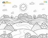 Paisagem Montanha Escola Coelho sketch template