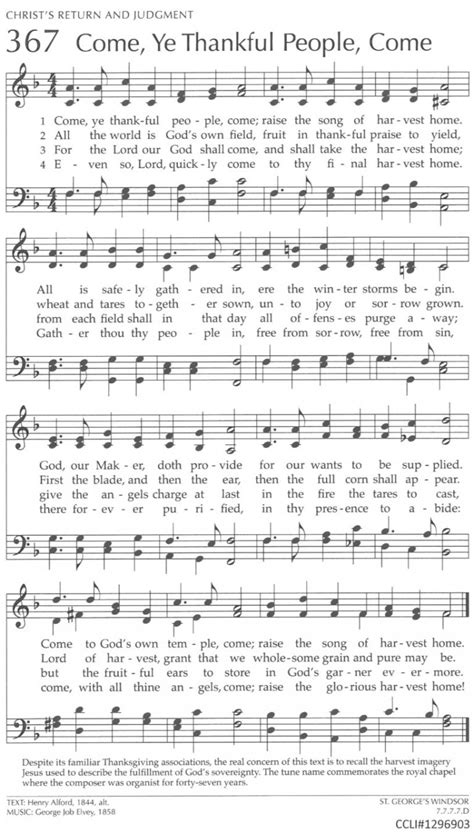 Come Ye Thankful People Come ~ Hymn 367 ‹ First Presbyterian Winter Haven