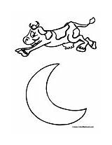 Cow Moon Jumped Over Clipart Coloring Pages Clipartmag Colormegood Animals sketch template