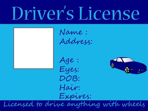 printable fake drivers license  printable