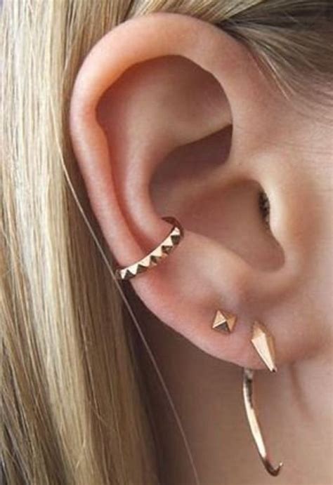 unique multiple ear piercing ideas ear cuff piercings