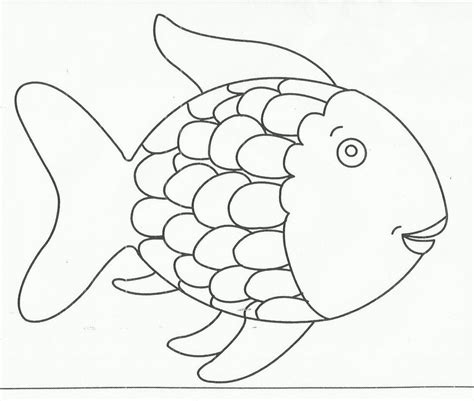 rainbow fish outline coloring home