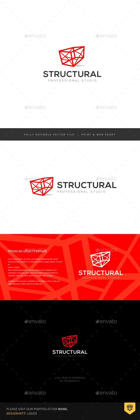 geometric structure logo logo templates graphicriver