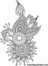 Coloring Pages Paisley Printable Adult Mandala Zentangle Abstract Easy Color Colouring Adults Detailed Doodle Getdrawings Getcolorings Drawing Library Clipart Books sketch template
